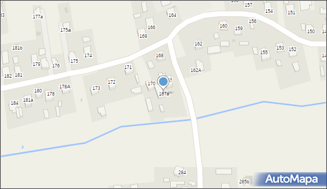 Klęczany, Klęczany, 167a, mapa Klęczany