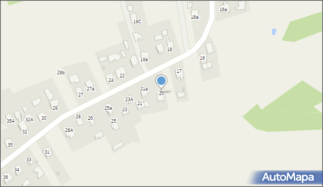 Klęczany, Klęczany, 20, mapa Klęczany