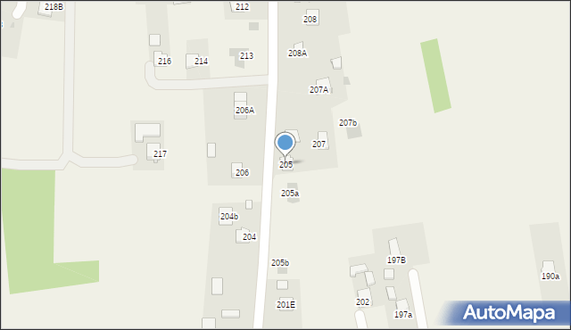 Klęczany, Klęczany, 205, mapa Klęczany