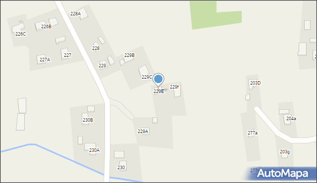 Klęczany, Klęczany, 229E, mapa Klęczany