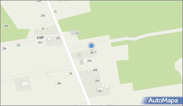 Klęk, Klęk, 26, mapa Klęk