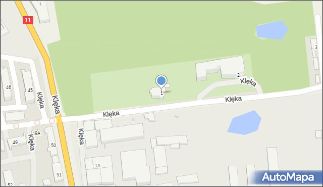 Klęka, Klęka, 1, mapa Klęka