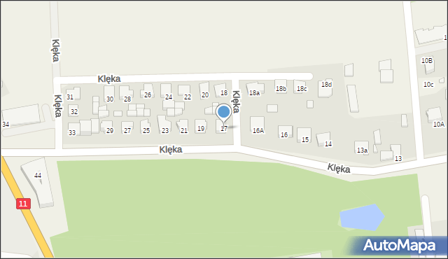 Klęka, Klęka, 17, mapa Klęka