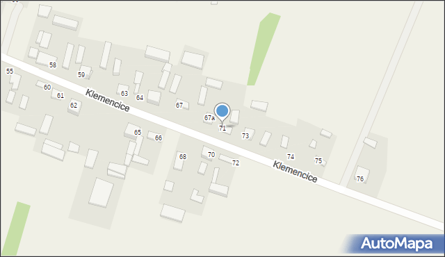 Klemencice, Klemencice, 71, mapa Klemencice