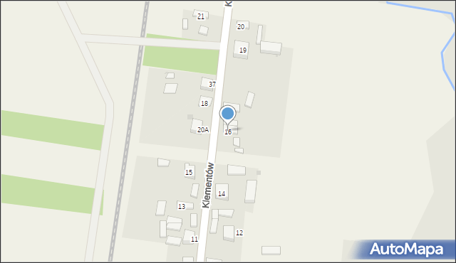 Klementów, Klementów, 16, mapa Klementów