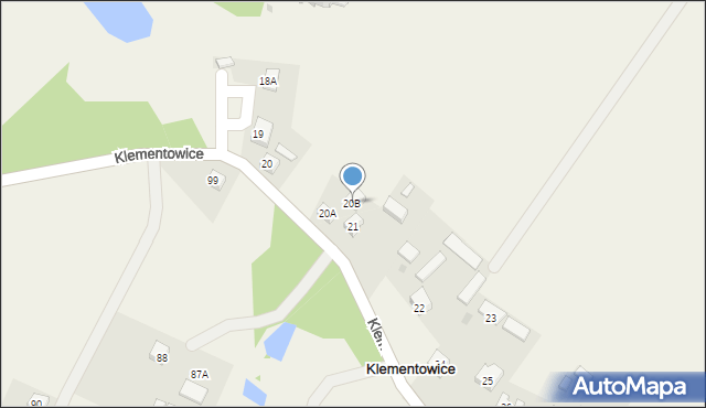 Klementowice, Klementowice, 24A, mapa Klementowice