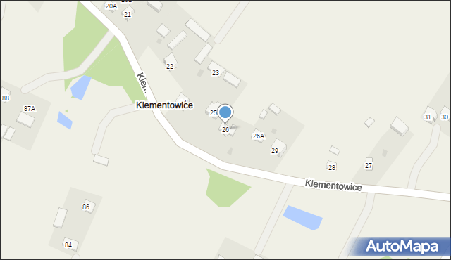 Klementowice, Klementowice, 26, mapa Klementowice