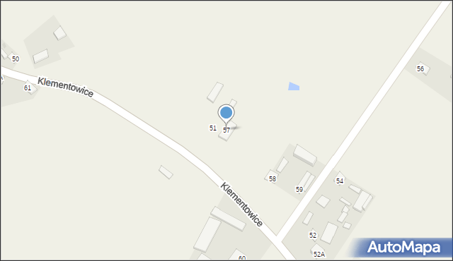 Klementowice, Klementowice, 57, mapa Klementowice
