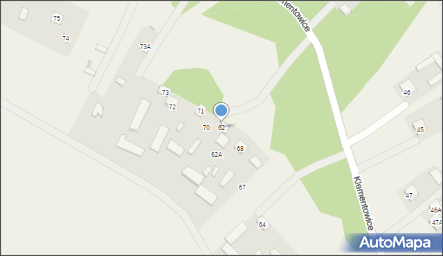 Klementowice, Klementowice, 62, mapa Klementowice