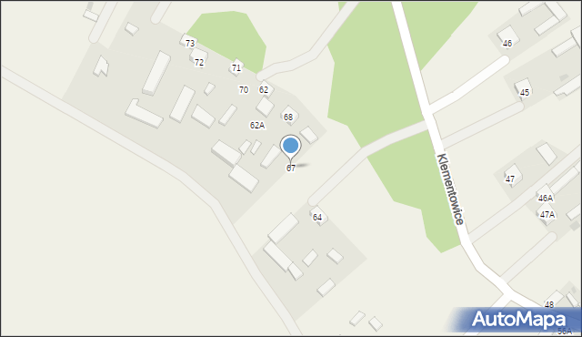 Klementowice, Klementowice, 67, mapa Klementowice