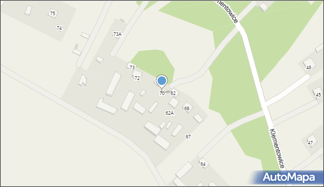 Klementowice, Klementowice, 70, mapa Klementowice