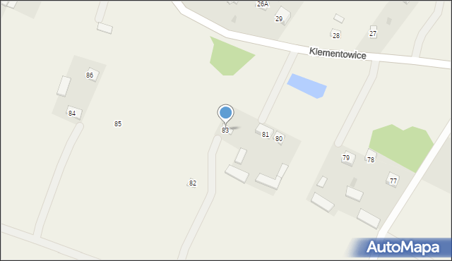 Klementowice, Klementowice, 83, mapa Klementowice