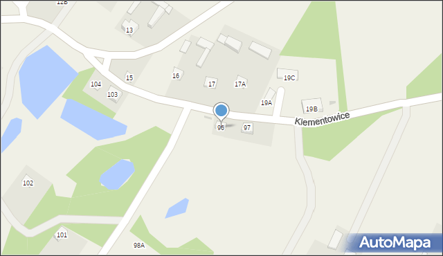 Klementowice, Klementowice, 96, mapa Klementowice