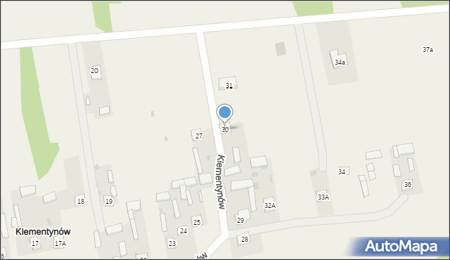 Klementynów, Klementynów, 30, mapa Klementynów