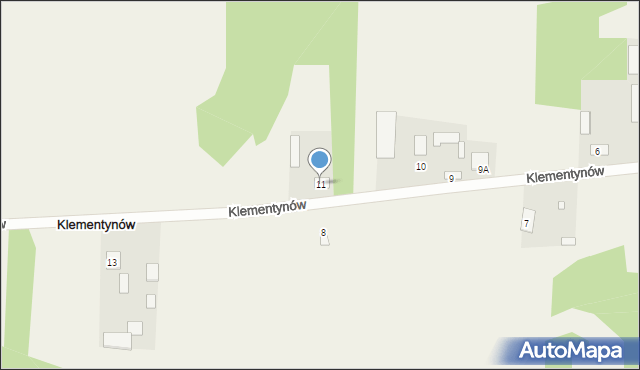 Klementynów, Klementynów, 11, mapa Klementynów