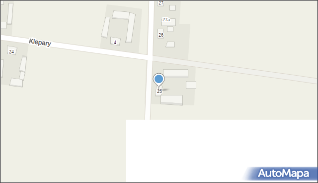 Klepary, Klepary, 25, mapa Klepary