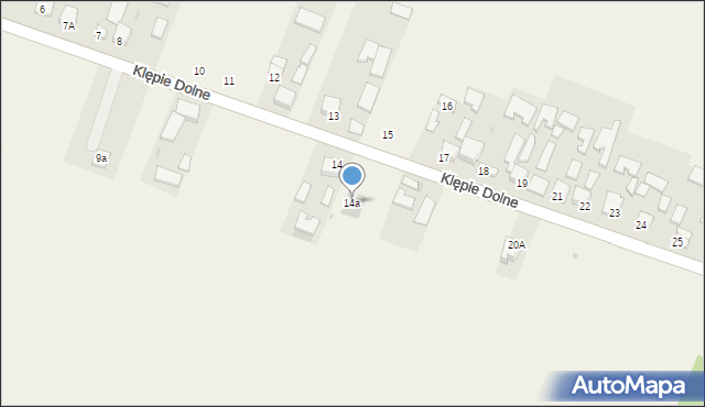 Klępie Dolne, Klępie Dolne, 14a, mapa Klępie Dolne