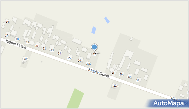 Klępie Dolne, Klępie Dolne, 27, mapa Klępie Dolne