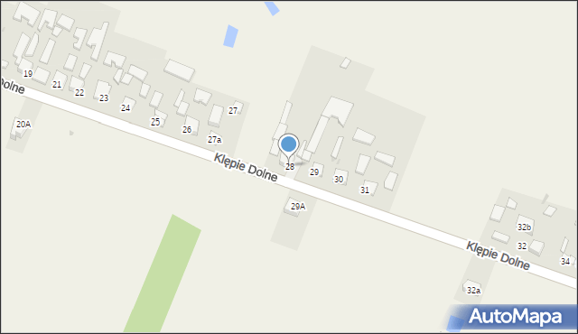 Klępie Dolne, Klępie Dolne, 28, mapa Klępie Dolne