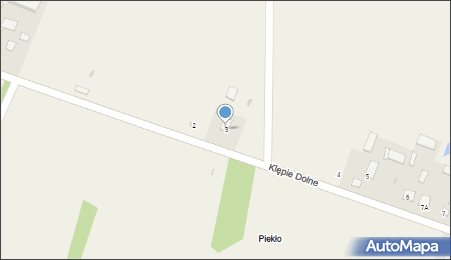 Klępie Dolne, Klępie Dolne, 3, mapa Klępie Dolne