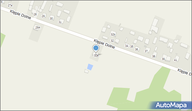 Klępie Dolne, Klępie Dolne, 32a, mapa Klępie Dolne