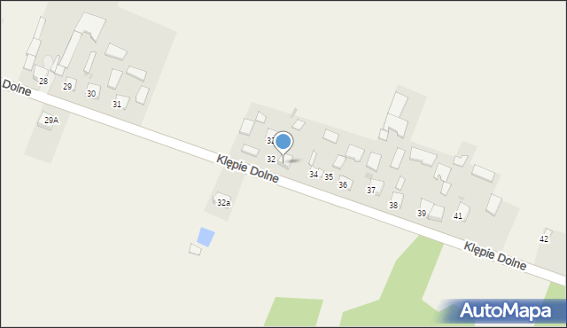 Klępie Dolne, Klępie Dolne, 33, mapa Klępie Dolne