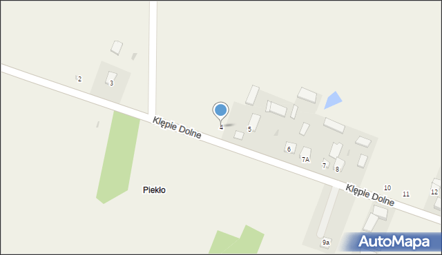 Klępie Dolne, Klępie Dolne, 4, mapa Klępie Dolne