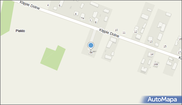 Klępie Dolne, Klępie Dolne, 9a, mapa Klępie Dolne