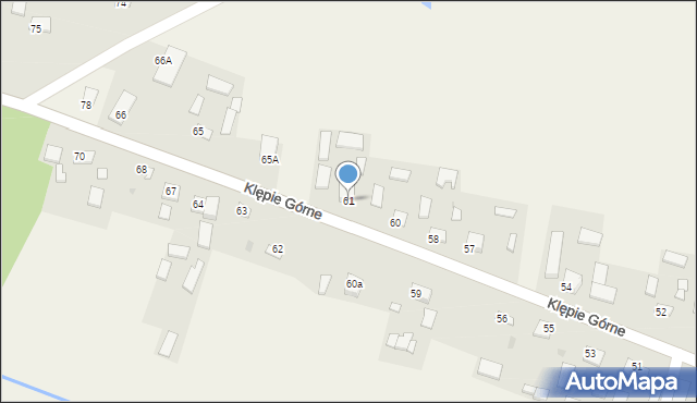 Klępie Górne, Klępie Górne, 61, mapa Klępie Górne