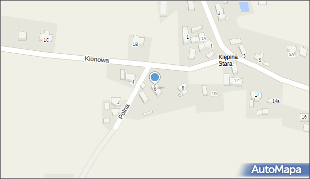 Klępina, Klonowa, 6, mapa Klępina