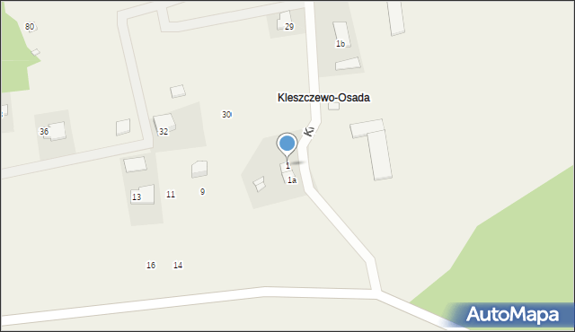 Kleszczewo-Osada, Kleszczewo-Osada, 1, mapa Kleszczewo-Osada