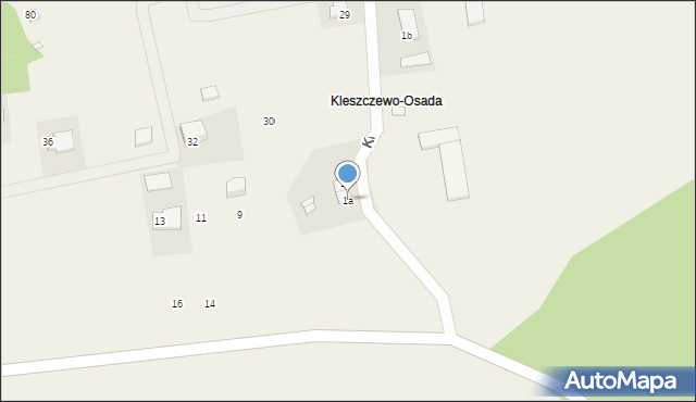 Kleszczewo-Osada, Kleszczewo-Osada, 1a, mapa Kleszczewo-Osada