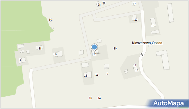 Kleszczewo-Osada, Kleszczewo-Osada, 32, mapa Kleszczewo-Osada