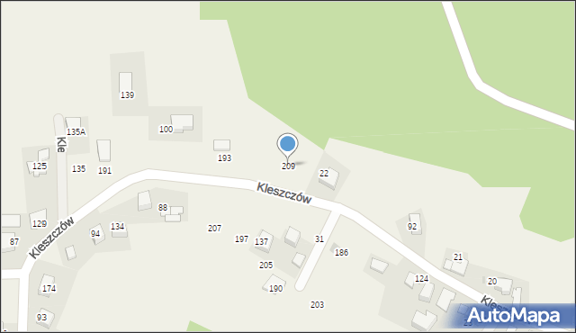 Kleszczów, Kleszczów, 209, mapa Kleszczów
