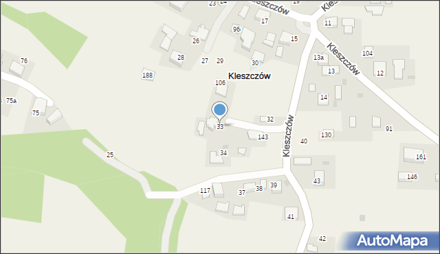 Kleszczów, Kleszczów, 33, mapa Kleszczów