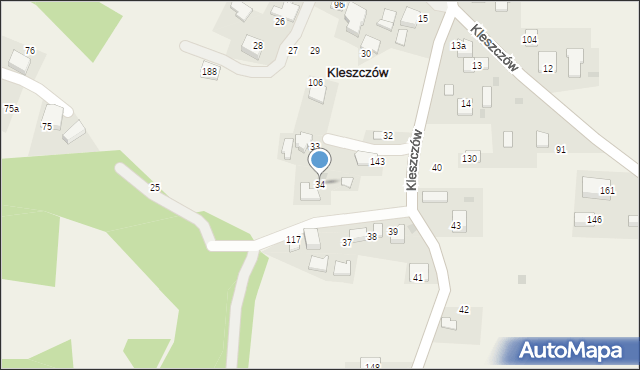 Kleszczów, Kleszczów, 34, mapa Kleszczów