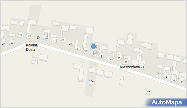 Kleszczowa, Kleszczowa, 32, mapa Kleszczowa