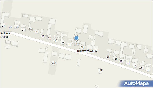 Kleszczowa, Kleszczowa, 35, mapa Kleszczowa