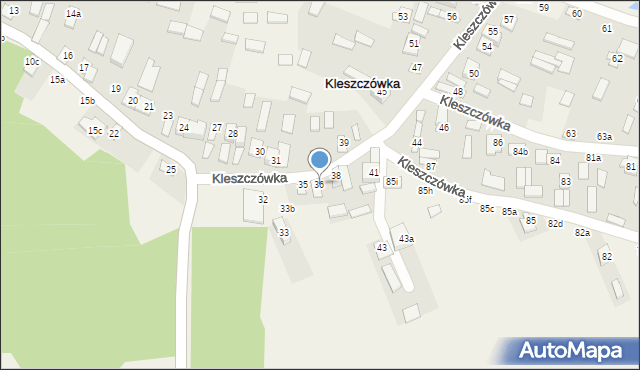 Kleszczówka, Kleszczówka, 36, mapa Kleszczówka