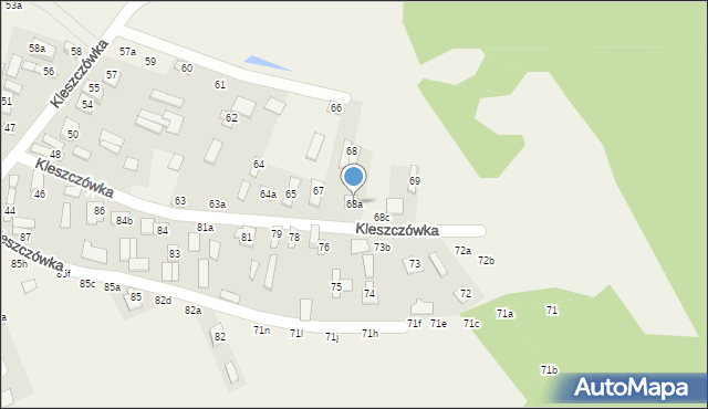 Kleszczówka, Kleszczówka, 68a, mapa Kleszczówka