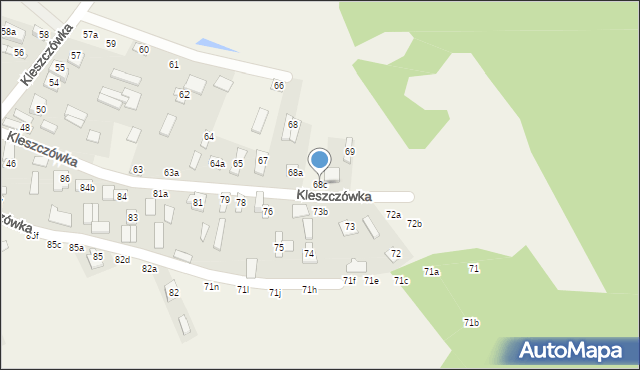 Kleszczówka, Kleszczówka, 68c, mapa Kleszczówka