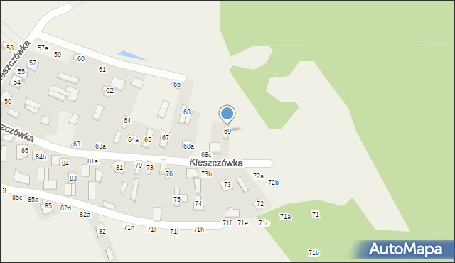 Kleszczówka, Kleszczówka, 69, mapa Kleszczówka