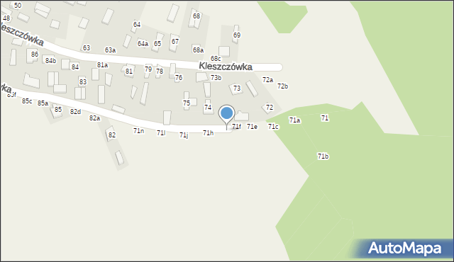 Kleszczówka, Kleszczówka, 71g, mapa Kleszczówka