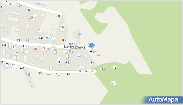 Kleszczówka, Kleszczówka, 72a, mapa Kleszczówka