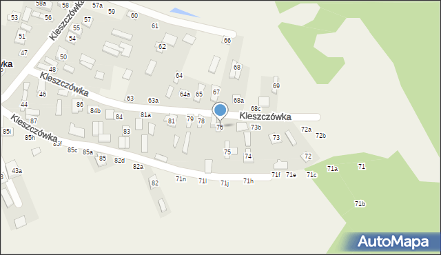 Kleszczówka, Kleszczówka, 76, mapa Kleszczówka