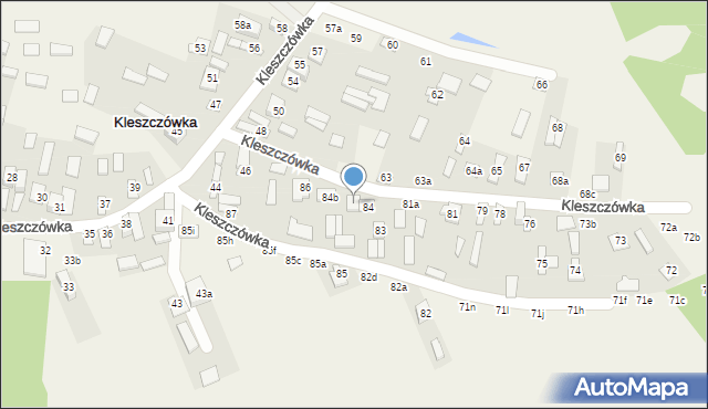 Kleszczówka, Kleszczówka, 84a, mapa Kleszczówka