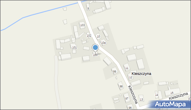 Kleszczyna, Kleszczyna, 100, mapa Kleszczyna