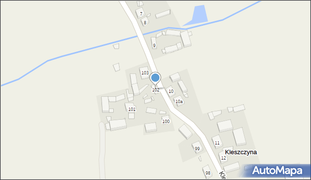Kleszczyna, Kleszczyna, 102, mapa Kleszczyna