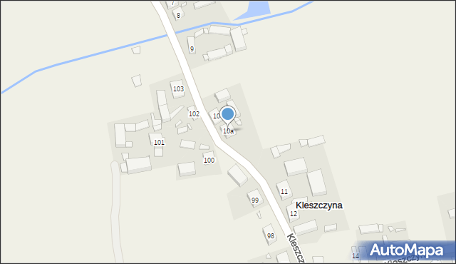 Kleszczyna, Kleszczyna, 10a, mapa Kleszczyna