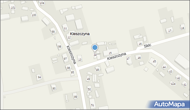Kleszczyna, Kleszczyna, 14, mapa Kleszczyna